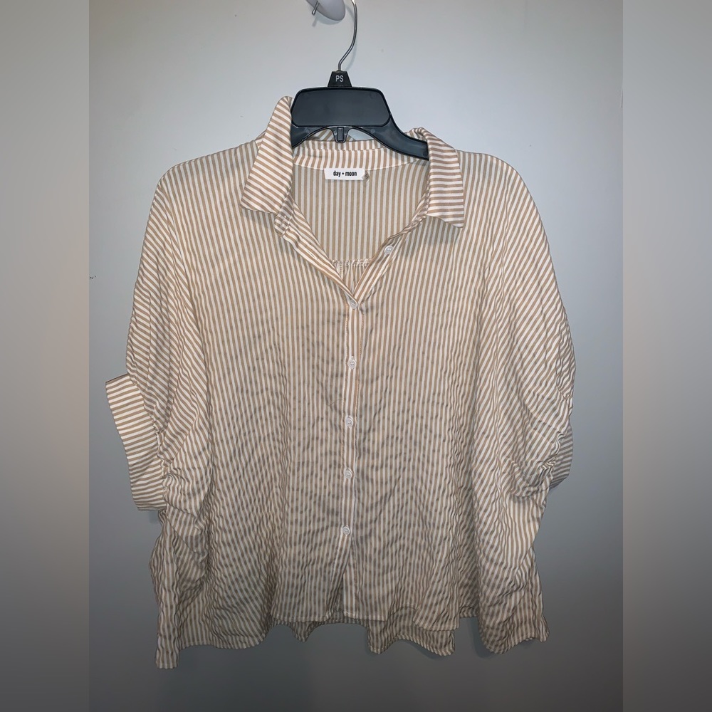Beige and white striped